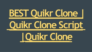 Best Quikr Clone Script - Readymade Clone Script