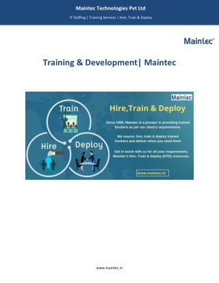 Training & Development -Maintec