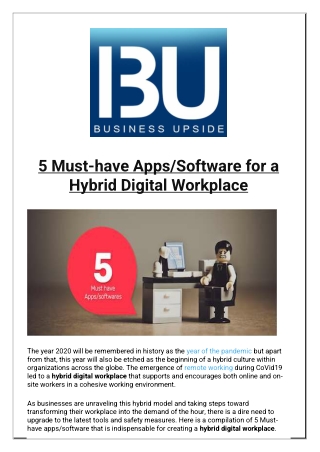 5 Must-have Apps Software for a Hybrid Digital Workplace