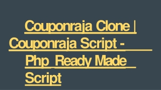 Best CouponRaja Clone Script - Readymade Clone Script