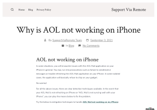 Why is AOL Not Working on iPhone