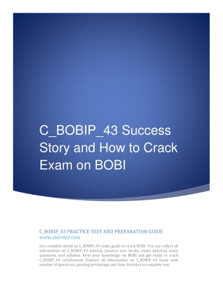 C_BOBIP_43 Success Story and How to Crack Exam on BOBI