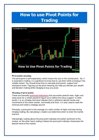 How to use Pivot Points for Trading