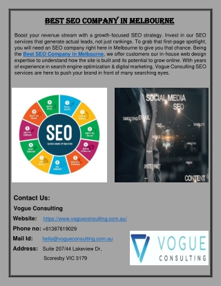 Best SEO Company In Melbourne