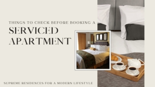 Things to Check Before Booking A Serviced Apartment