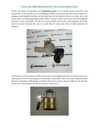 Locks Are Quite Beneficial for All as It has Many Uses