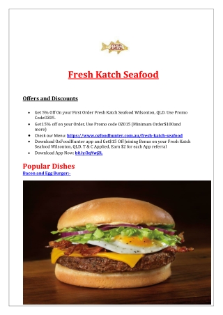 5% Off - Fresh Katch Seafood Menu Wilsonton, QLD