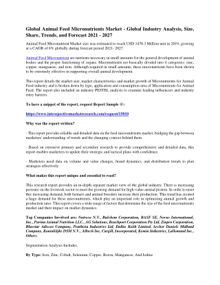 Global Animal Feed micronutrient  Market