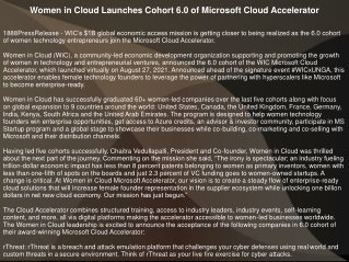 Women in Cloud Launches Cohort 6.0 of Microsoft Cloud Accelerator