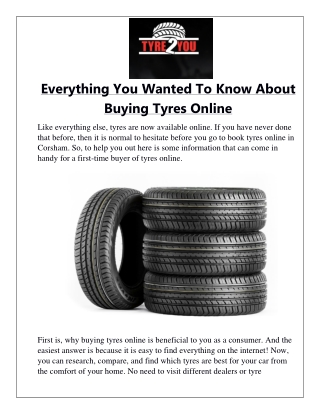 Everything You Wanted To Know About Buying Tyres Online