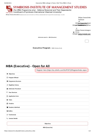 Executive MBA college in Pune _ Part Time MBA in Pune