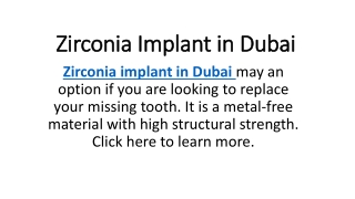 Zirconia Implant in Dubai
