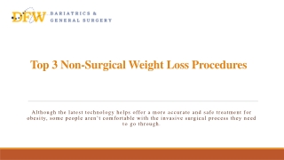 Top 3 Non-Surgical Weight Loss Procedures