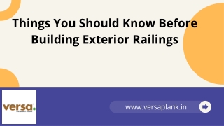 Things You Should Know Before Building Exterior Railings
