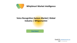 Global Voice Recognition System Market Industry | Whipsmartmi