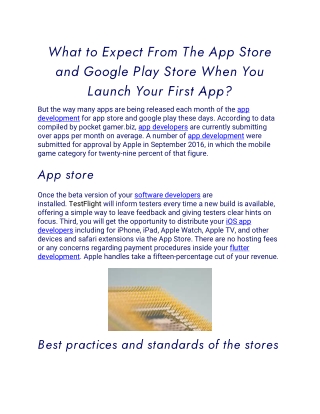 What to Expect From The App Store and Google Play Store When You Launch Your First App