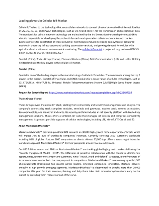 Cellular IoT Market