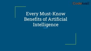 Every Must-Know Benefits of Artificial Intelligence