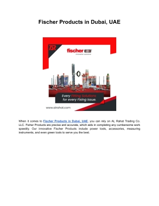 Fischer Products in Dubai, UAE