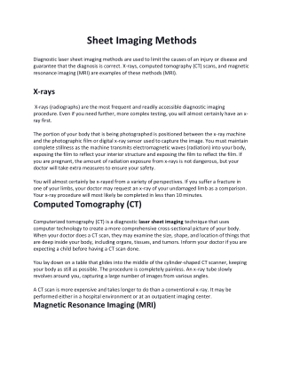 Sheet Imaging Methods