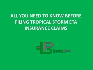 Know Before Filing Tropical Storm Eta Insurance Claims