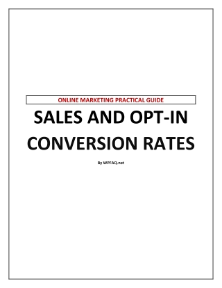 Dominating Sales and Opt-in Conversion Rates