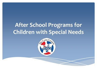 After School Programs for Children with Special Needs