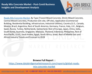 Ready Mix Concrete Market - Post-Covid Business Insights and Development Analysis