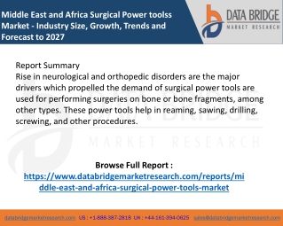 Middle East and Africa Surgical Power tools  Market