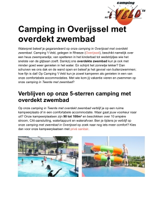 Camping Overijssel met zwembad