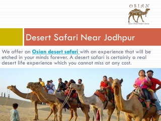 Osian Resort and Camp Offer Best Desert Safari Near Jodhpur!