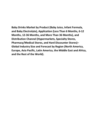 Baby Drinks market size 2021-2026