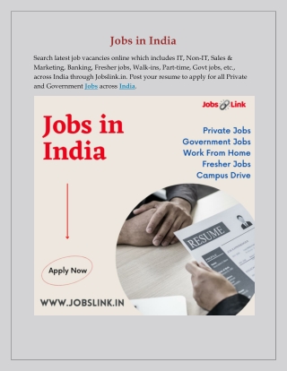 Jobs in India