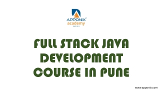 FULL STACK JAVA DEVELOPMENT COURSE IN PUNE BY APPONIX