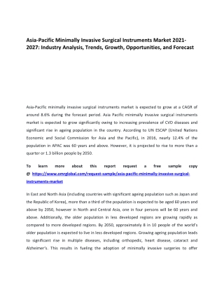 Asia-Pacific Minimally Invasive Surgical Instruments Market