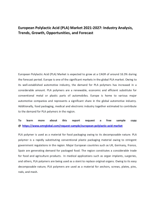 European Polylactic Acid