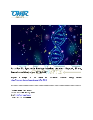 Asia-Pacific Synthetic Biology Market Analysis and Report 2021-2027