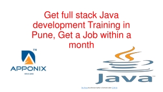 Get full stack Java development Training in Pune ppt