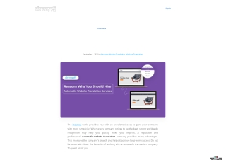 Reasons Why You Should Hire Automatic Website Translation Services