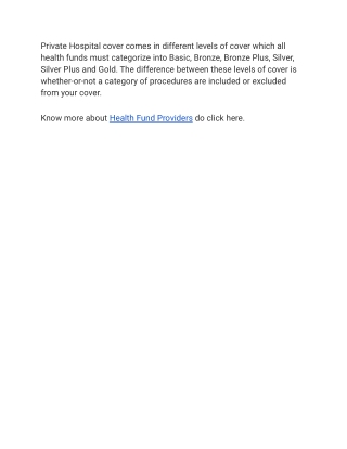 Health Fund Providers