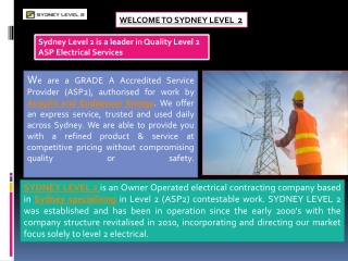Level 2 Electrician Sydney