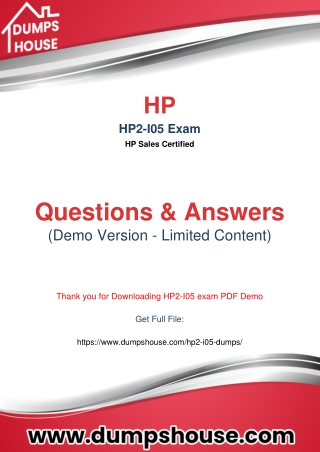 HP2-I05 Dumps Free Updated Demo