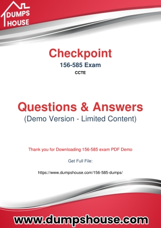 156-585 Dumps Free Updated Demo