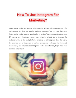 How To Use Instagram For Marketing?
