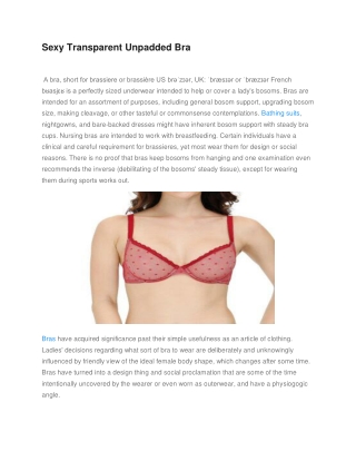 Sexy Transparent Unpadded Bra