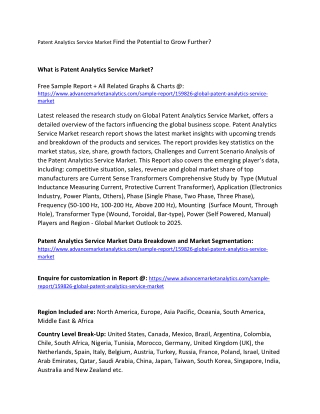 Patent Analytics Service Market