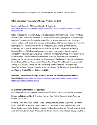 Localized Temperature Therapy Products Market