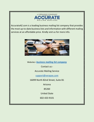 Business Mailing List Company | AccurateAZ.com