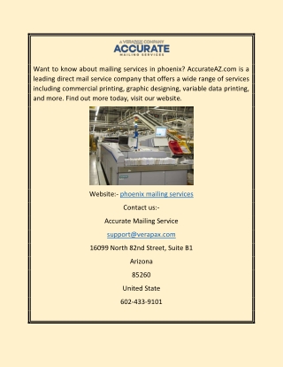 Phoenix Mailing Services | AccurateAZ.com