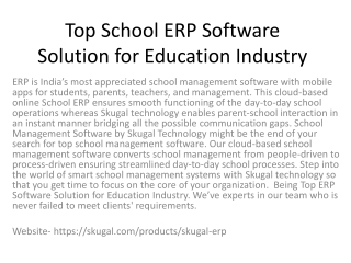 Top School ERP Software Solution for Education Industry